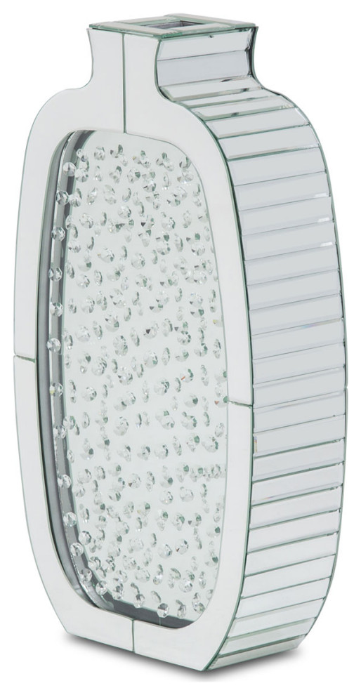 Montreal Mirrored Flower Vase with Crystal Accents Vases by Michael