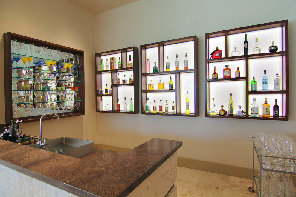 Inspiration for a contemporary home bar in Houston.