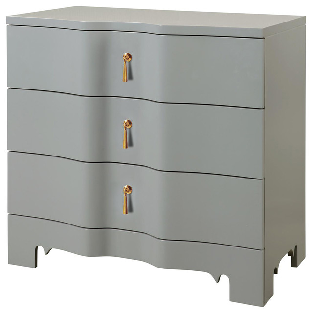 Lorna Modern Clic Silver White Lacquer 3 Drawer Nightstand Lorna Modern Clic Golden Gray Lacquer 3 Drawer Nightstand
