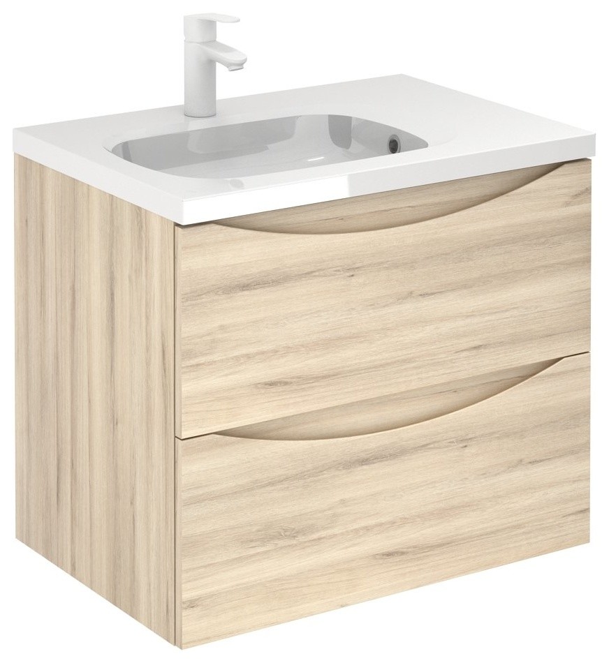 Modern Floating Bathroom Vanity 28 Inch Natural 2 Drawer With Soleil Basin Contemporary Bathroom Vanities And Sink Consoles By Bath4life Houzz
