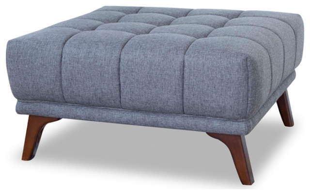Allen Mid-Century Modern Ottoman Fabric in Dark Gray - Midcentury ...