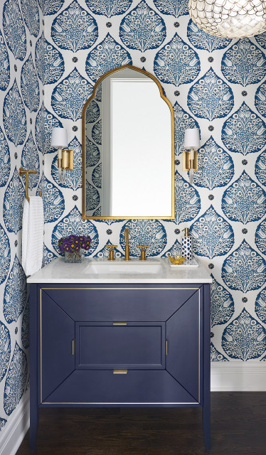 20 Powder Rooms With Eye-Catching Wallpaper