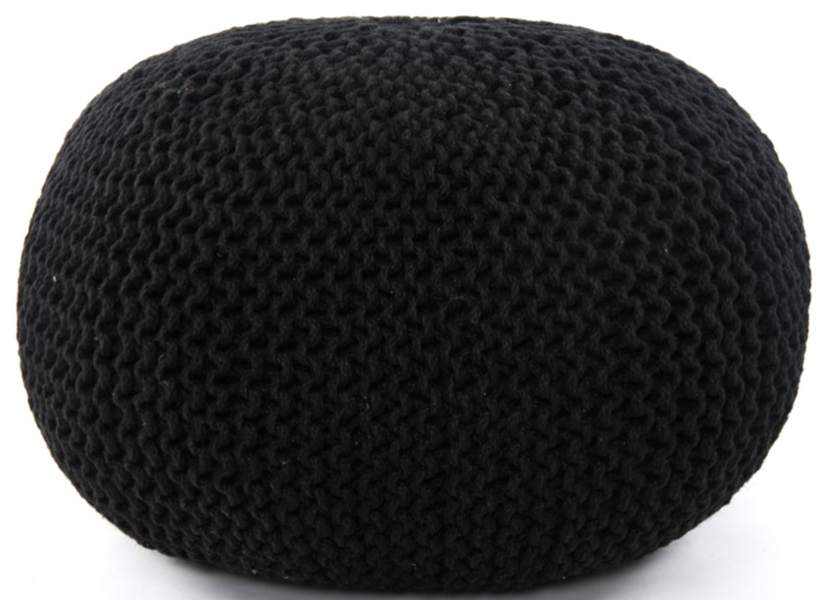 Blair Jute Knit Pouf Scandinavian Floor Pillows And Poufs by