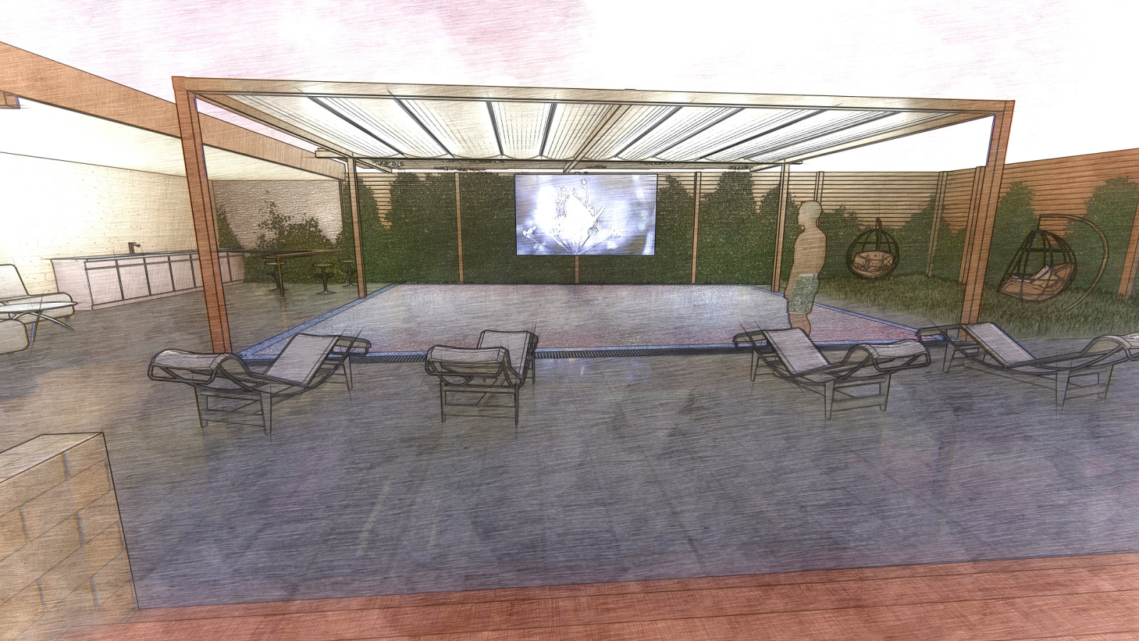 Планировки существующего коттеджа и планировка территории