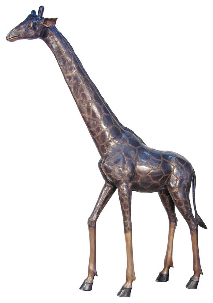 89" Giraffe Bronze Sculpture Contemporary Garden Statues And Yard