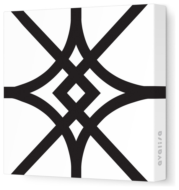 Pattern - Diamond Stretched Wall Art, 28" x 28", Black