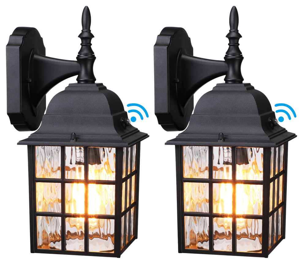 2-Pack Outdoor Dusk to Dawn Wall Lantern, Photocell Included, UL Listed ...