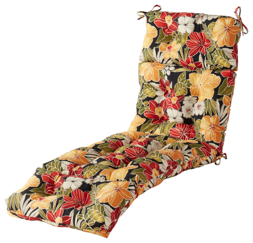 Outdoor 72 in. Chaise Lounger Cushion Tropical Outdoor Cushions And