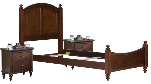 Liberty Furniture Abbott Ridge 3-Piece Panel Bedroom Set in Cinnamon, Full