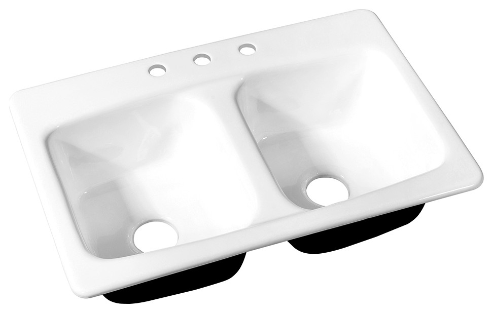 33'' Streamline Cast Iron DropIn Kitchen Sink Contemporary Kitchen