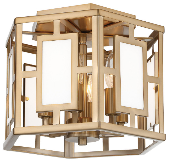 Hillcrest 6 Light Flush Mount, Vibrant Gold Transitional Flush