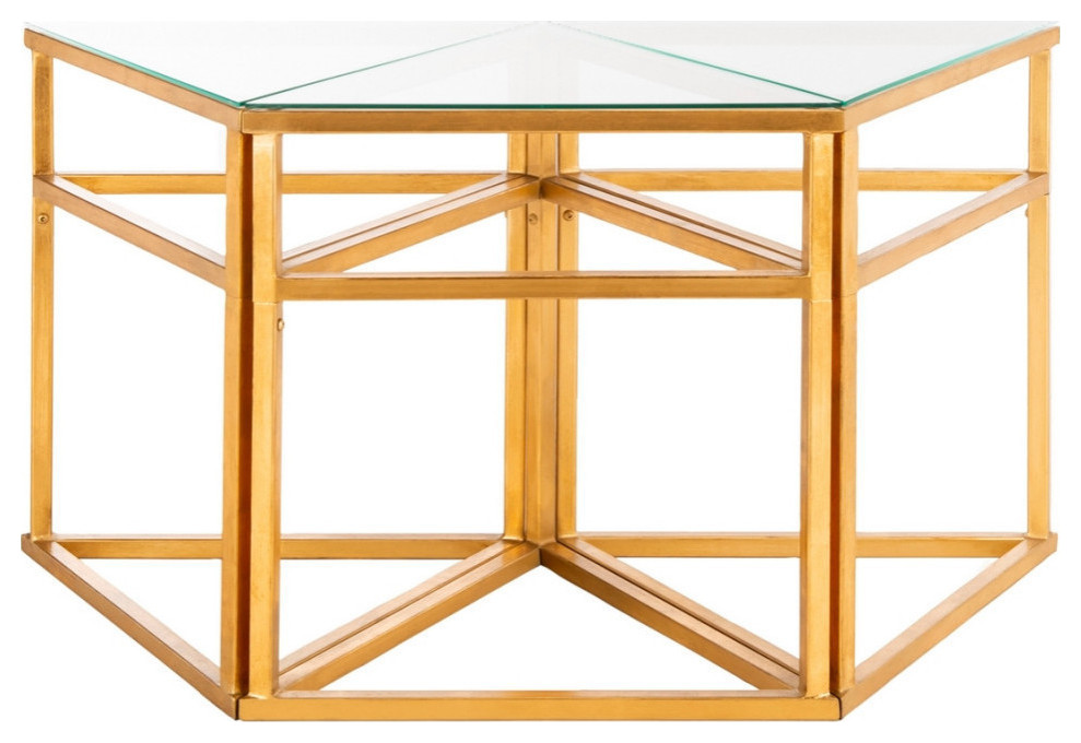 Sirus Gold Leaf Bunching Coffee Table Contemporary Coffee Tables