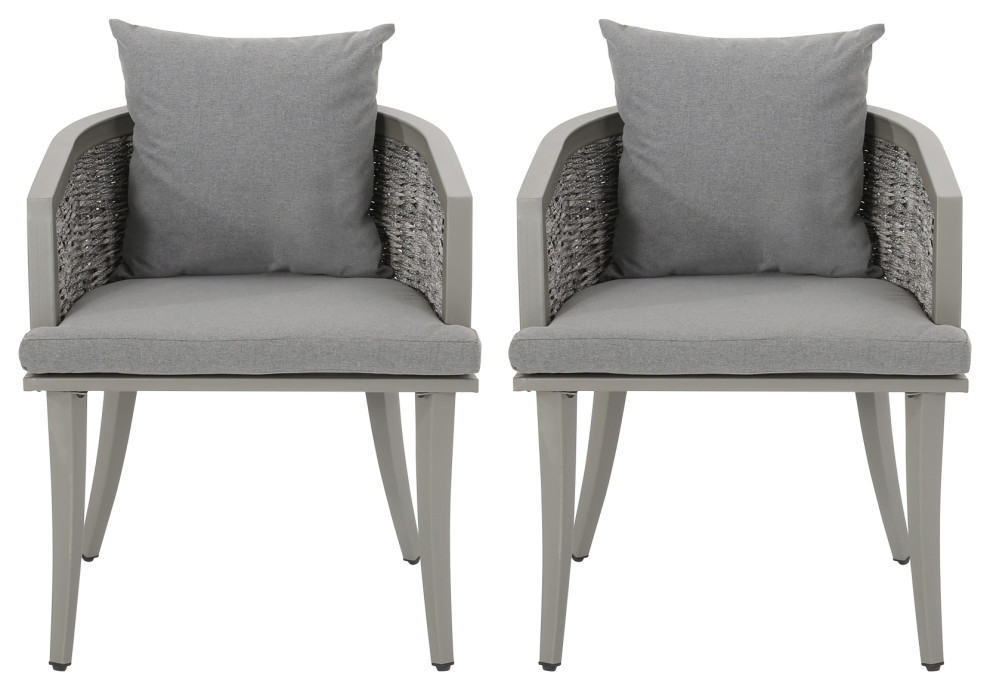 Pebble Outdoor Boho Wicker Club Chair With Cushions Set Of 2 Tropical Outdoor Lounge Chairs By Gdfstudio