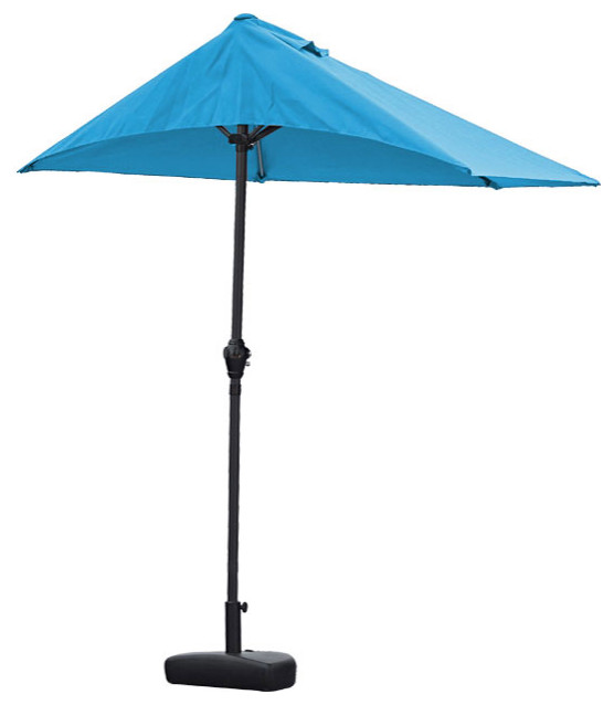 9' Aqua Outdoor Side Wall Umbrella Contemporary Outdoor Umbrellas
