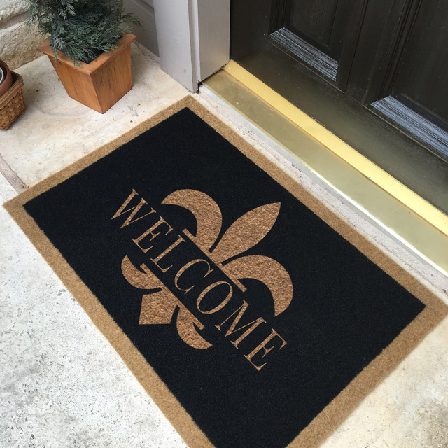 Fluer De Lis Welcome Infinity Custom Doormat Mediterranean