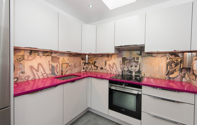 Banksy kitchen eclectic-kitchen