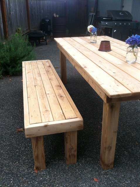 Outdoor Dining Table and Bench