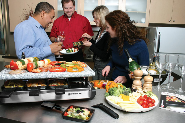 Stelvio 8 Person Stainless Steel Raclette With Granite Stone Top ...