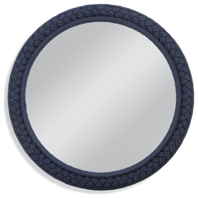 Foremast Wall Mirror - Cotton Rope/Blue - Beach Style - Wall Mirrors ...