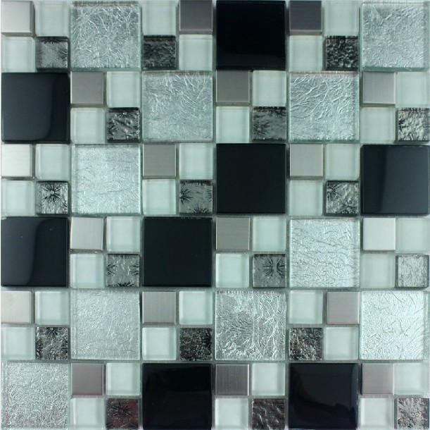 Stainless steel tile glass tiles glass mosaic bathroom tiles SSMT220