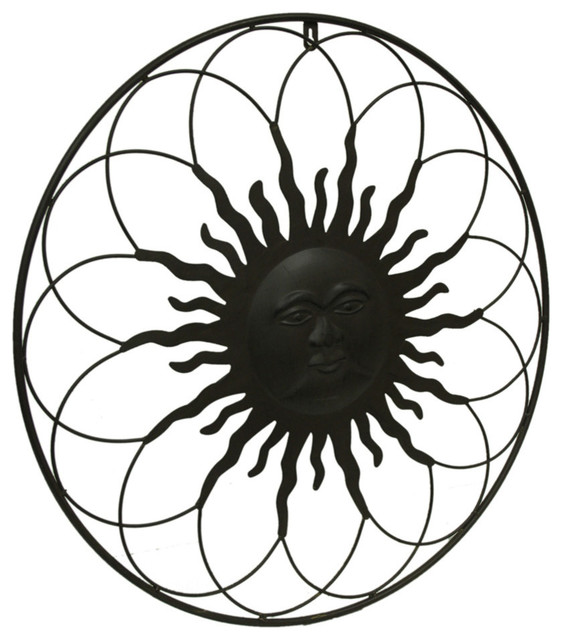 Bronze Colored Spiral Celestial Sun Metal Art Wall Sculpture