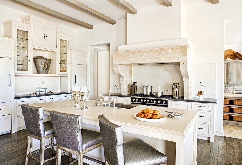 Inspiration for a traditional kitchen in Phoenix with a single-bowl sink and black appliances.