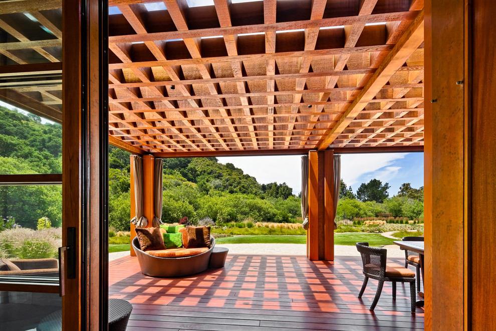 This is an example of a contemporary backyard deck in San Luis Obispo.