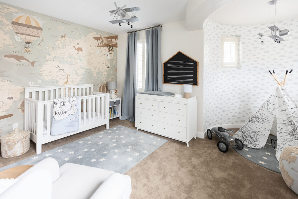 Design ideas for a traditional nursery in Phoenix.