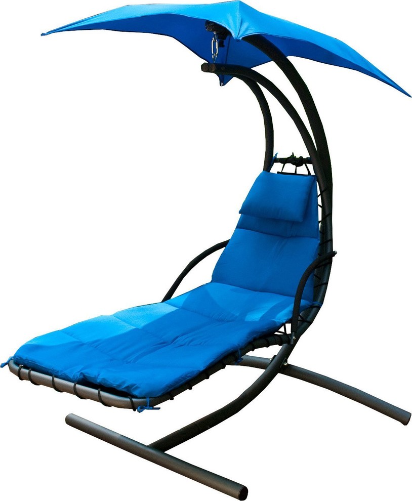 modern double chaise lounge outdoor on Cloud 9 Hanging Chaise Lounger Blue Contemporary Hammocks And Swing Chairs By Uber Bazaar Cloud 9 Hanging Chaise Lounger Blue Houzz