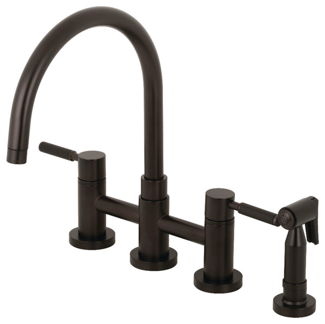 Kingston Brass Ks8275dklbs Kaiser 8 Centerset Bridge Kitchen Faucet