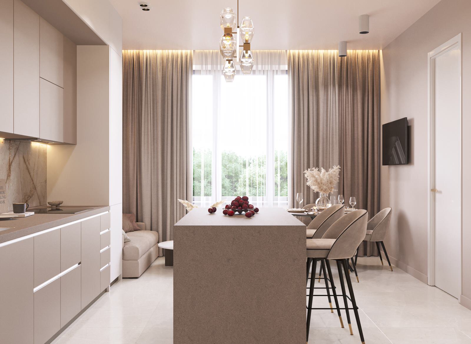 Кухня в проекте квартиры 100 м2