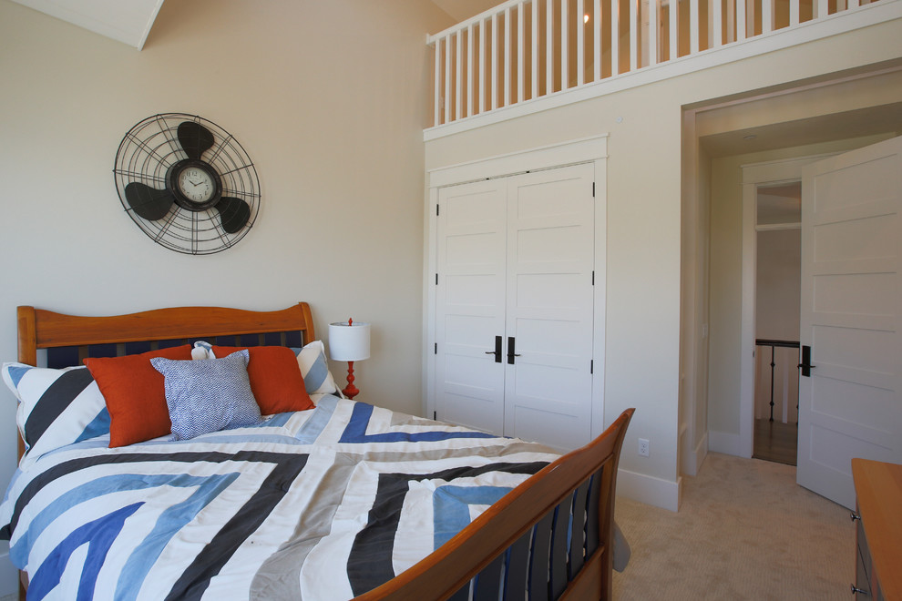 This is an example of a large kids' room for boys in Salt Lake City with beige walls and carpet.