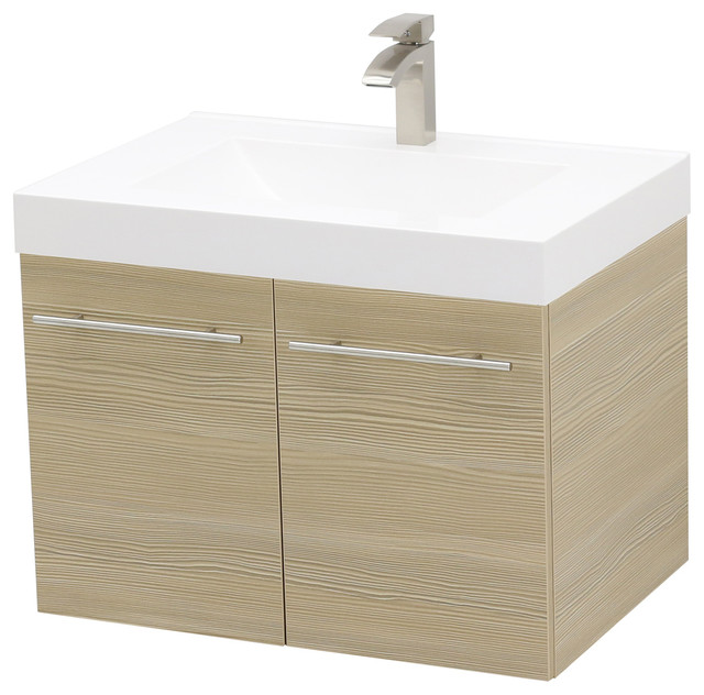 29 25 Wall Mount Vanity Sink Set White Integrated Top Modern Bathroom Vanities And Consoles By Wind Bay Houzz - How To Mount A Top Bathroom Sink