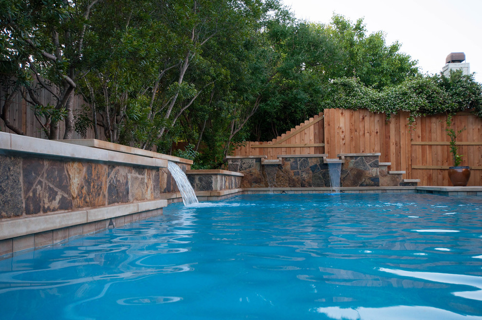 Inspiration for a rustic pool remodel in Austin