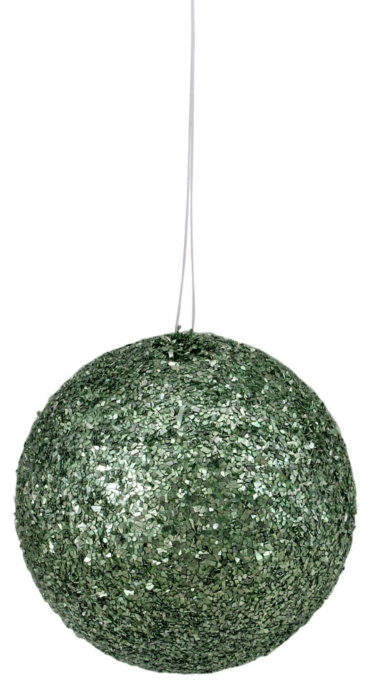 Holographic Glitter Emerald Green Shatterproof Christmas Ball Ornament