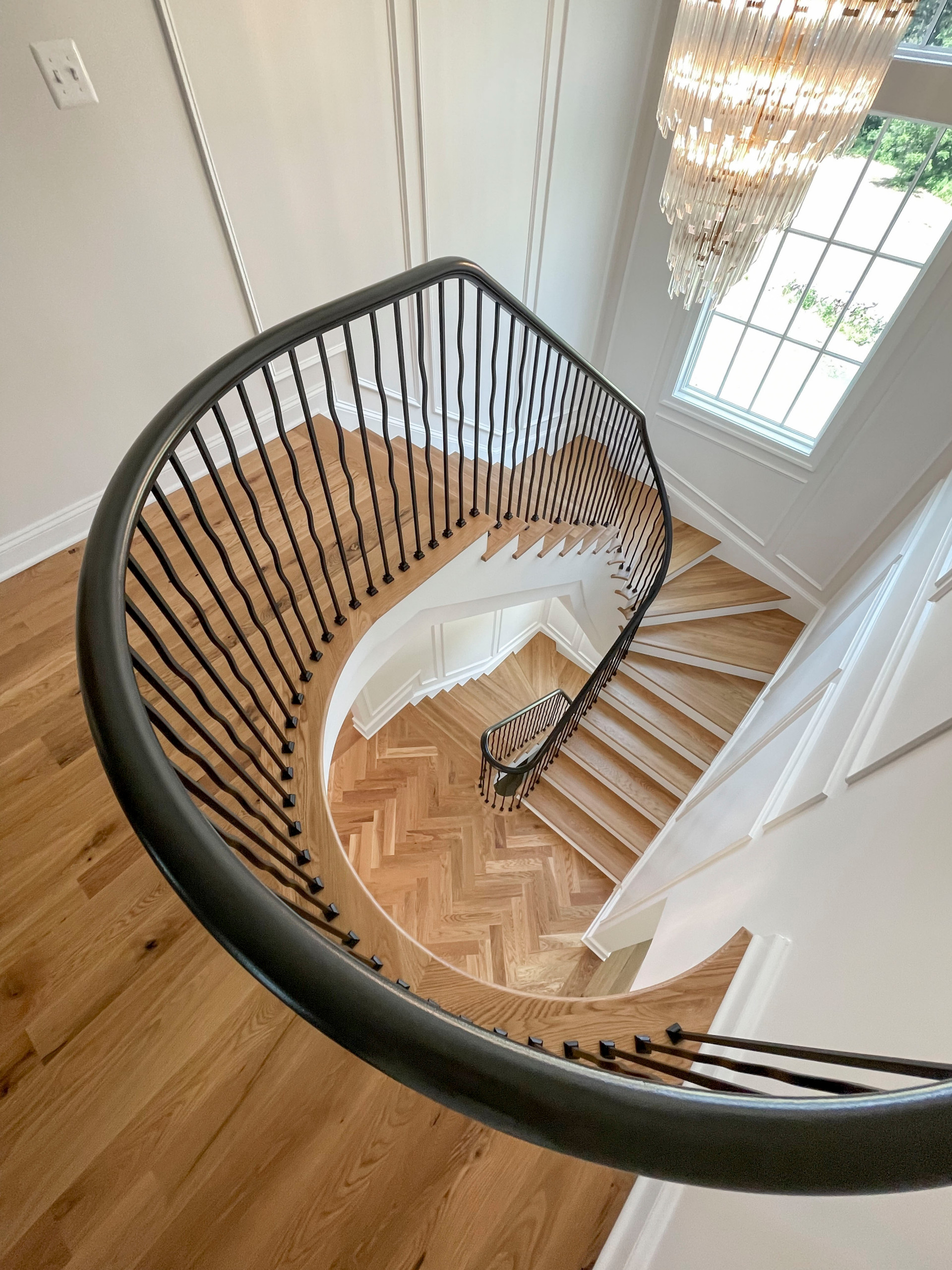 106_Modern Balustrade System Meets Traditional Winding Stairs, Aldie VA  20105