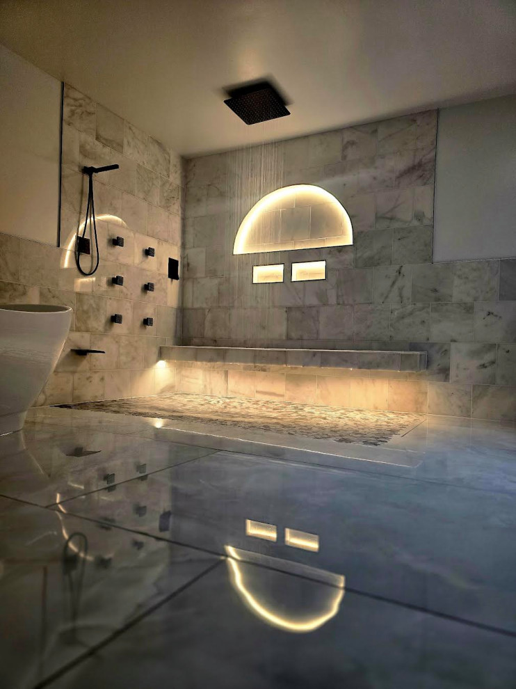 Bathroom Remodel With Waterfall Shower