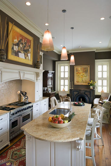 This is an example of a large traditional kitchen in Atlanta.