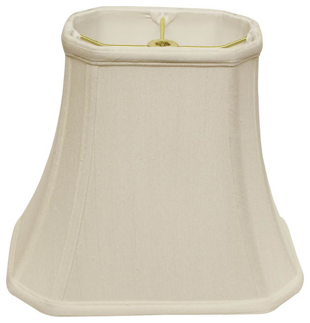 Rectangular Slant Cut Corner Bell Softback Lampshade in White (10 in. L