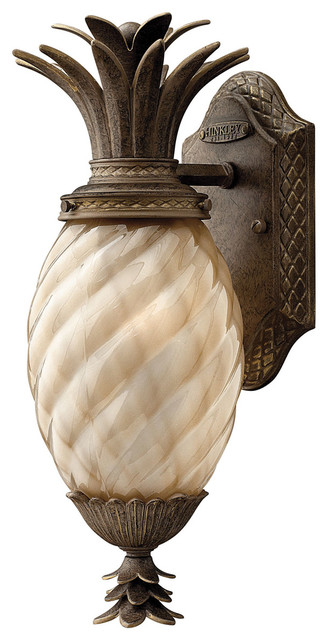 Plantation Mini Outdoor Wall Sconce, Pearl Bronze