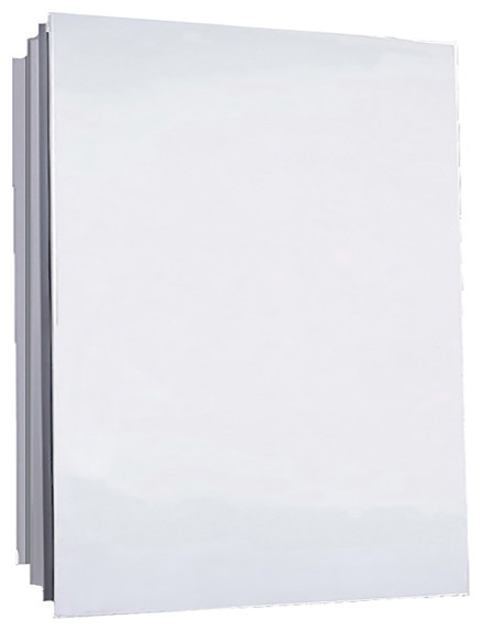 Euroline Medicine Cabinet, 16"x22", Polished Edge, Partially Recessed