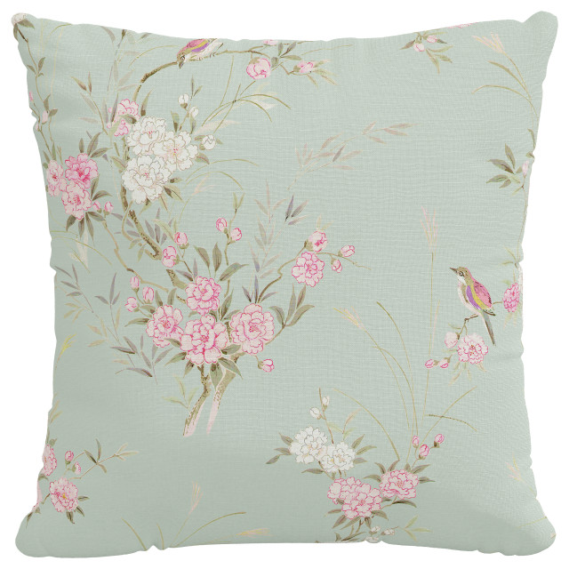 Rachel Ashwell 20" Decorative Pillow - Feather Insert, Sc Bird Chinoiserie, Sc B