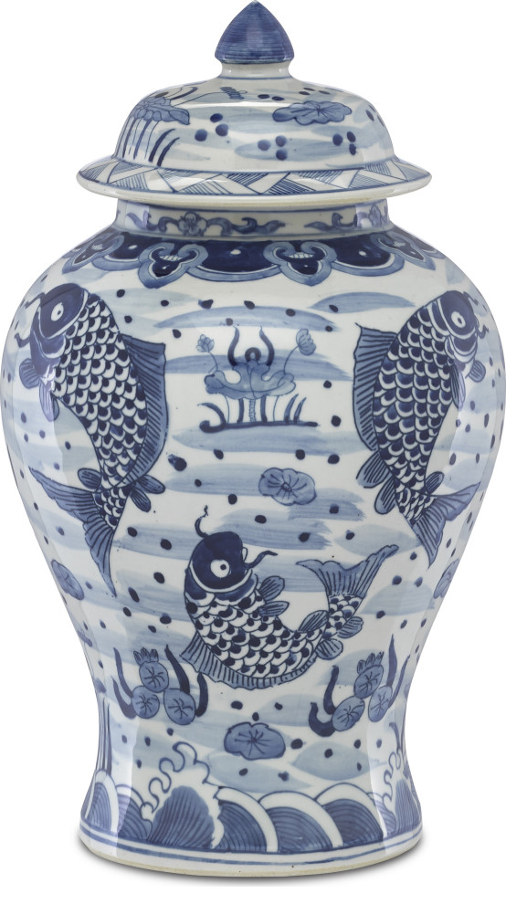 Ming Temple Jar Asian Decorative Jars And Urns by HedgeApple Houzz