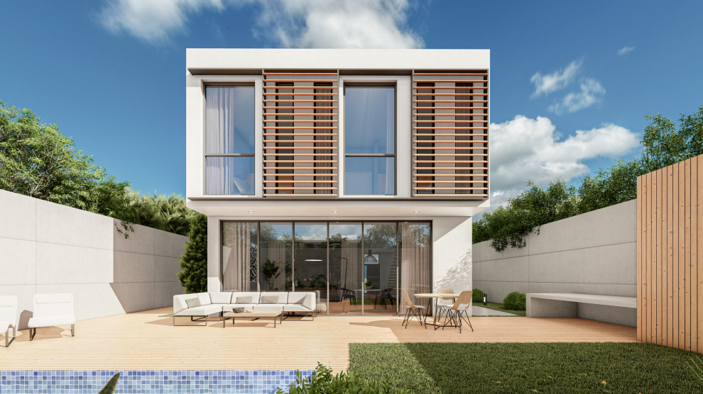 This is an example of a large modern home design in Seville.