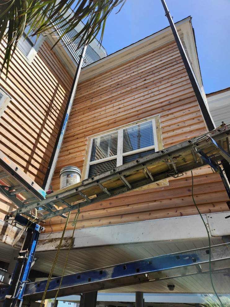 Exterior remodel / Windows / cider siding / paint