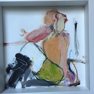 "Leg Warmers 1" Painting by Lynne Pell, 10"x10"