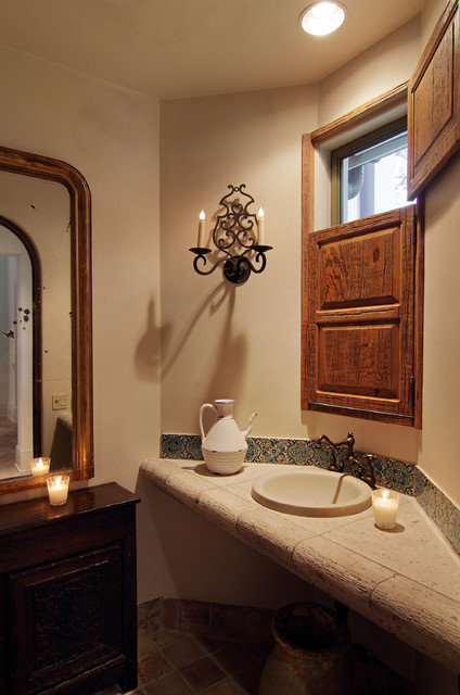 Spanish Colonial Style - Mediterranean - Powder Room - Houston - by ...
