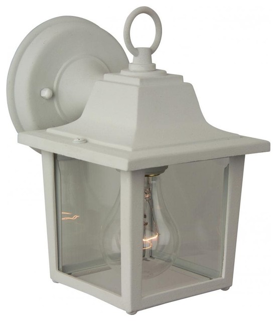Coach Lights 1 Light Small Wall Mount Traditional Outdoor Coach Lights 1 Light Small Wall Mount Matte White With Clear Glass Traditional