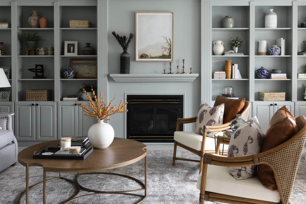 Living room - transitional living room idea in Chicago