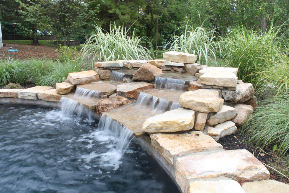 Example of a mountain style pool design in Boston